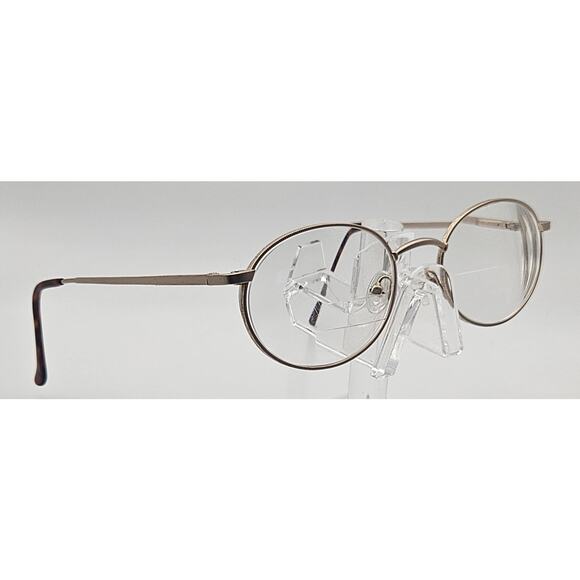 Vtg Georgetown Collection Nancy Satin Gold Round Eyeglass Frames 50-19-140 K8